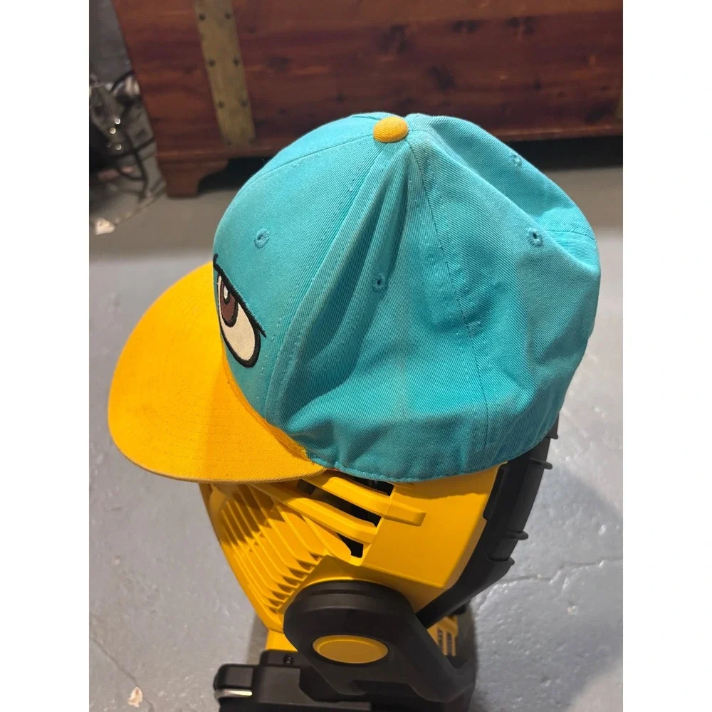 Disney Perry the Platypus Hat Unisex One Size Teal fitted Flat Brim Cap